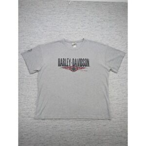 Harley-Davidson Shirt Mens 2XL Gray 2007 Just Ride Mile High Denver Biker Ribbed